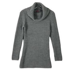 Nwot TRUCCO Sweater Tunic 36~S Grey Rib Turtleneck Long-Sleeve Knit
